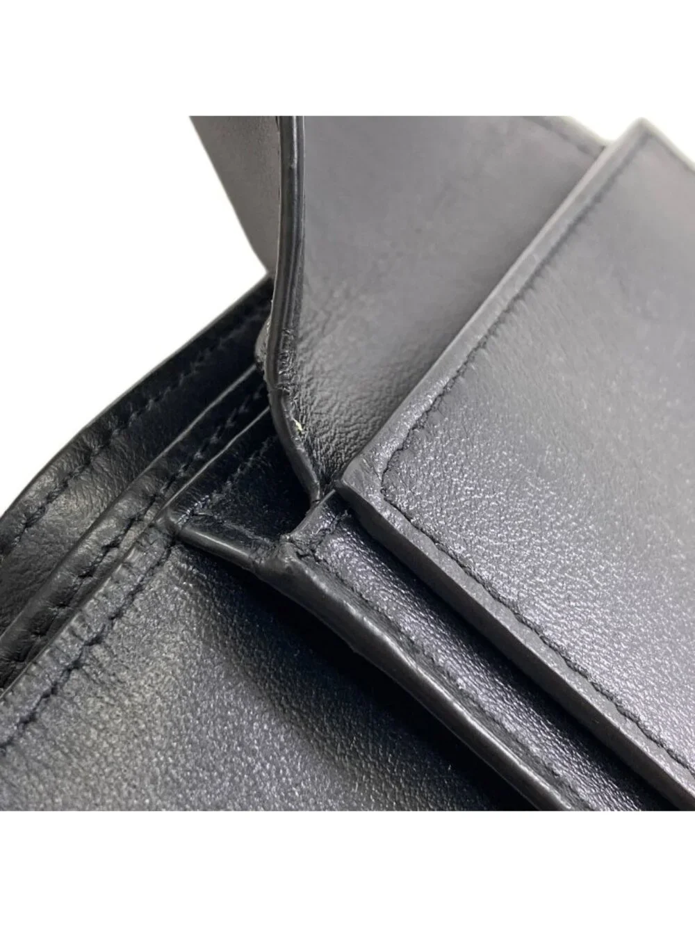 Celine Logo Bifold Wallet Leather